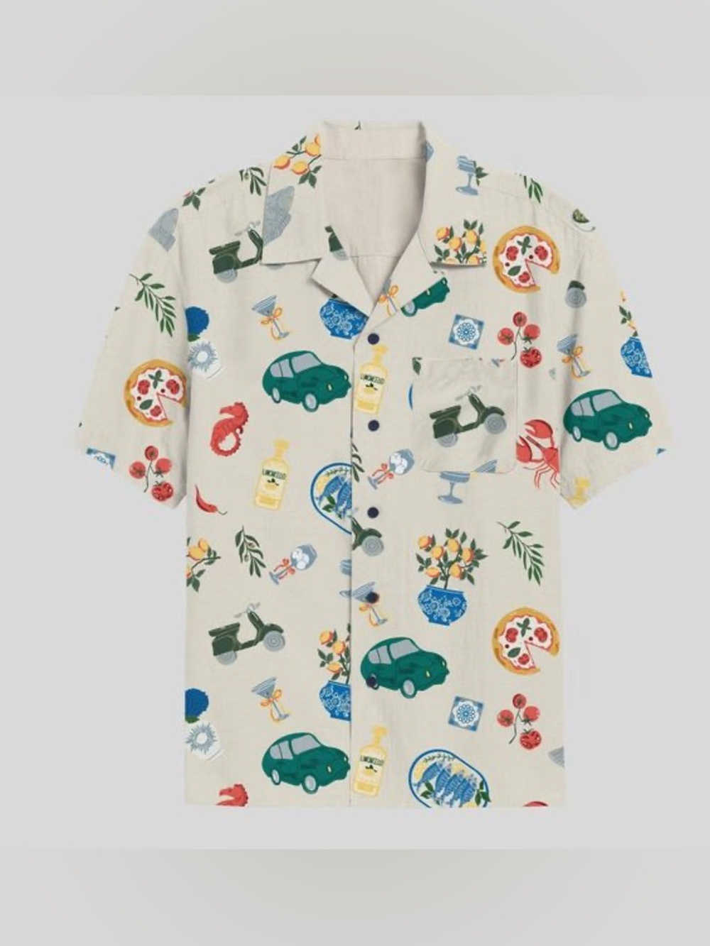 Mad Engine Mad Engine Mediterranean Themed Linen blend shirt Sz Small - NWT